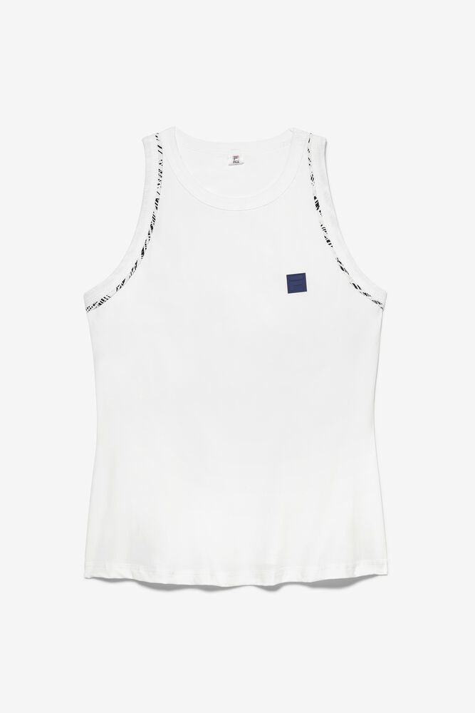 Fila Foul Line High Neck Tank Top White - Womens - 06183QTDC